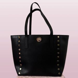 Michael Kors Rivington Leather Circle-Studded Tote Bag w/ Gold Hardware